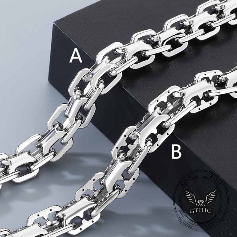 Hip Hop Double Row Hollow Stainless Steel Bracelet