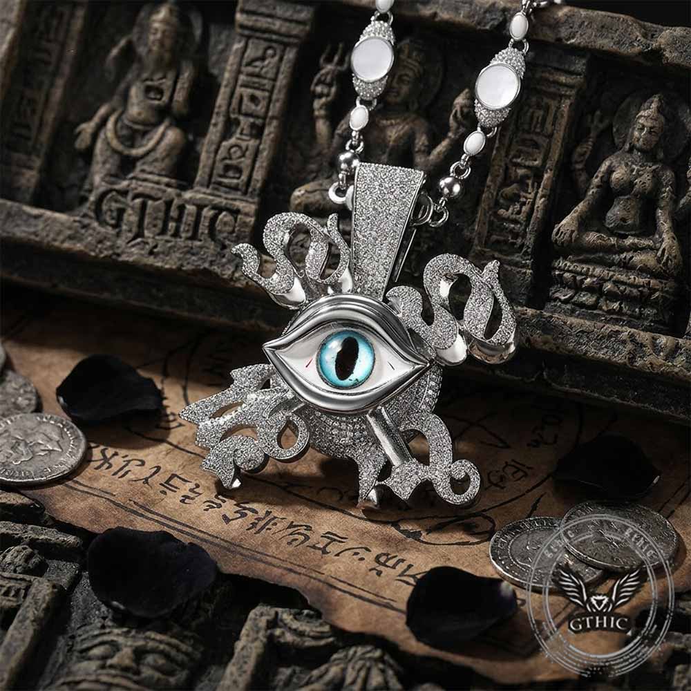 Hip Hop Eye of Horus Copper Zircon Spinner Pendant | Gthic.com