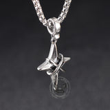 Hip Hop Gem Four-Pointed Star Stainless Steel Pendant