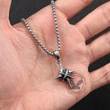 Hip Hop Gem Four-Pointed Star Stainless Steel Pendant
