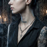 Hip Hop Infinity Snake Stainless Steel Clavicle Necklace | Gthic.com