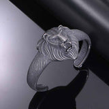 Hip Hop Lion Head Stainless Steel Cuff Bracelet
