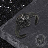 Hip Hop Lion Head Stainless Steel Cuff Bracelet