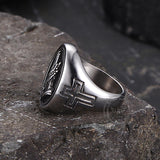 Hip Hop Praying Hands Cross Stainless Steel Ring