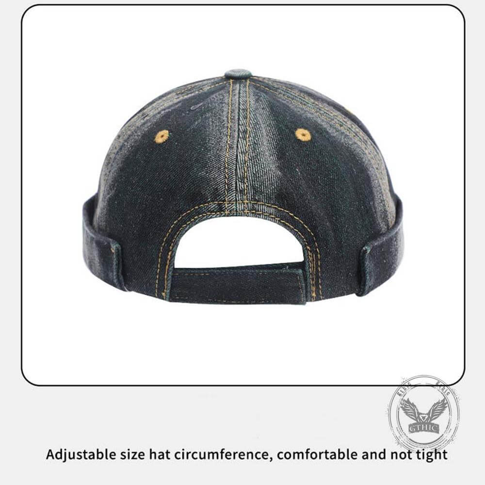 Hip Hop Ripped Washed Brimless Denim Hat