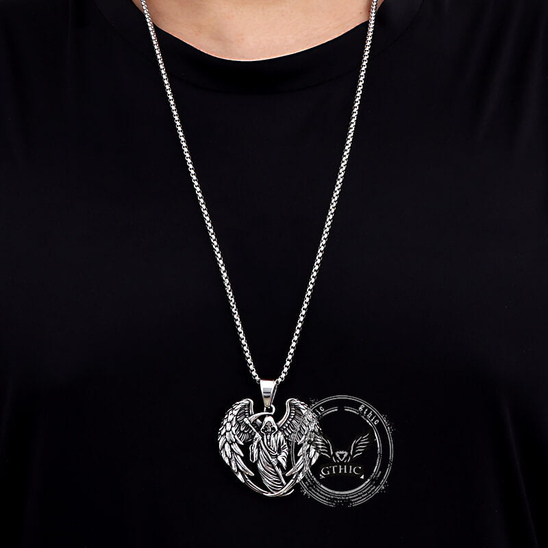 Hip Hop Scythe Grim Reaper Stainless Steel Pendant | Gthic.com