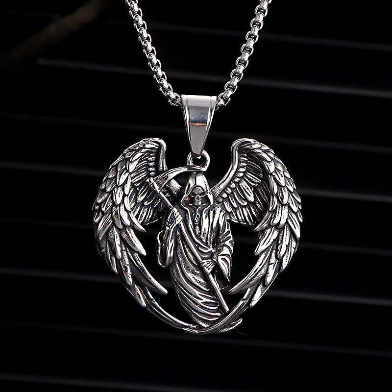 Hip Hop Scythe Grim Reaper Stainless Steel Pendant | Gthic.com