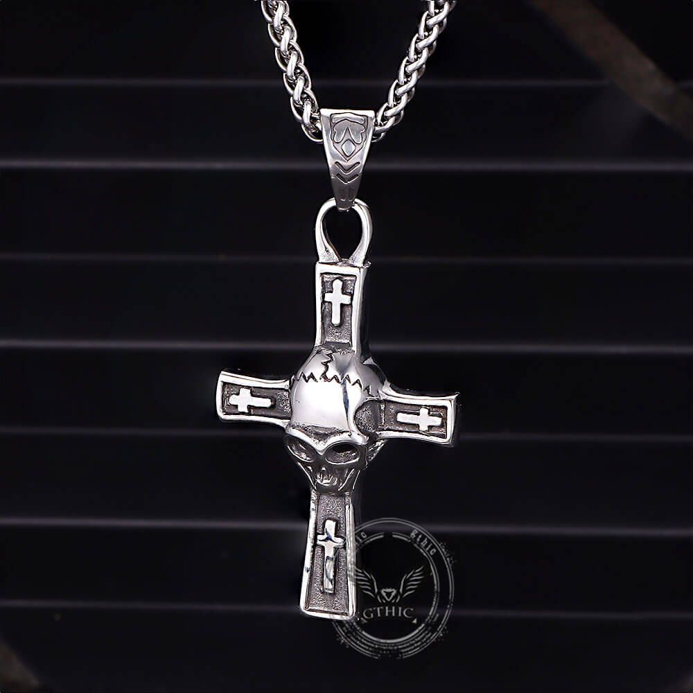 Pendentif viking croix celtique en acier inoxydable