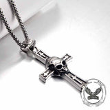 Hip Hop Skull Cross Stainless Steel Pendant 01 | Gthic.com