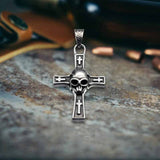 Hip Hop Skull Cross Stainless Steel Pendant