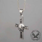 Hip Hop Skull Cross Stainless Steel Pendant
