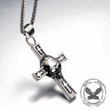 Hip Hop Skull Cross Stainless Steel Pendant