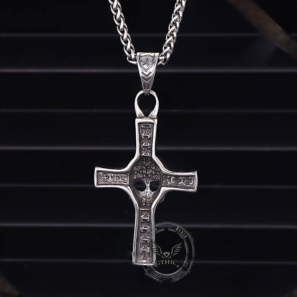 Pendentif viking croix celtique en acier inoxydable