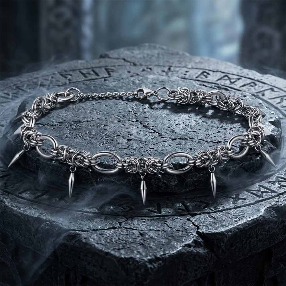 Hip Hop Spike Stainless Steel Clavicle Necklace | Gthic.com