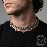 Hip Hop Spike Stainless Steel Clavicle Necklace | Gthic.com