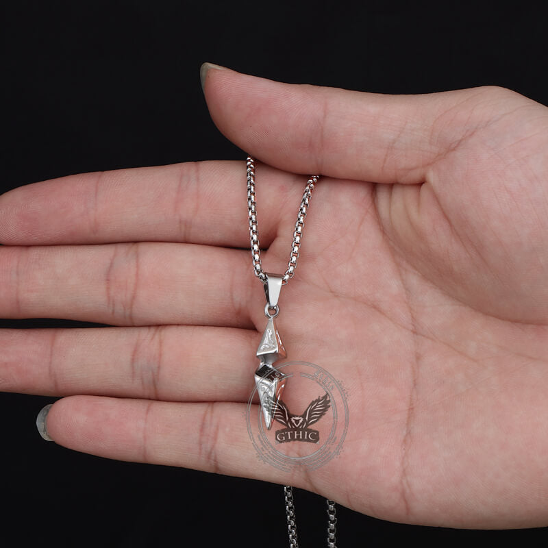 Hip Hop Zircon Inlaid Rhombus Stainless Steel Pendant