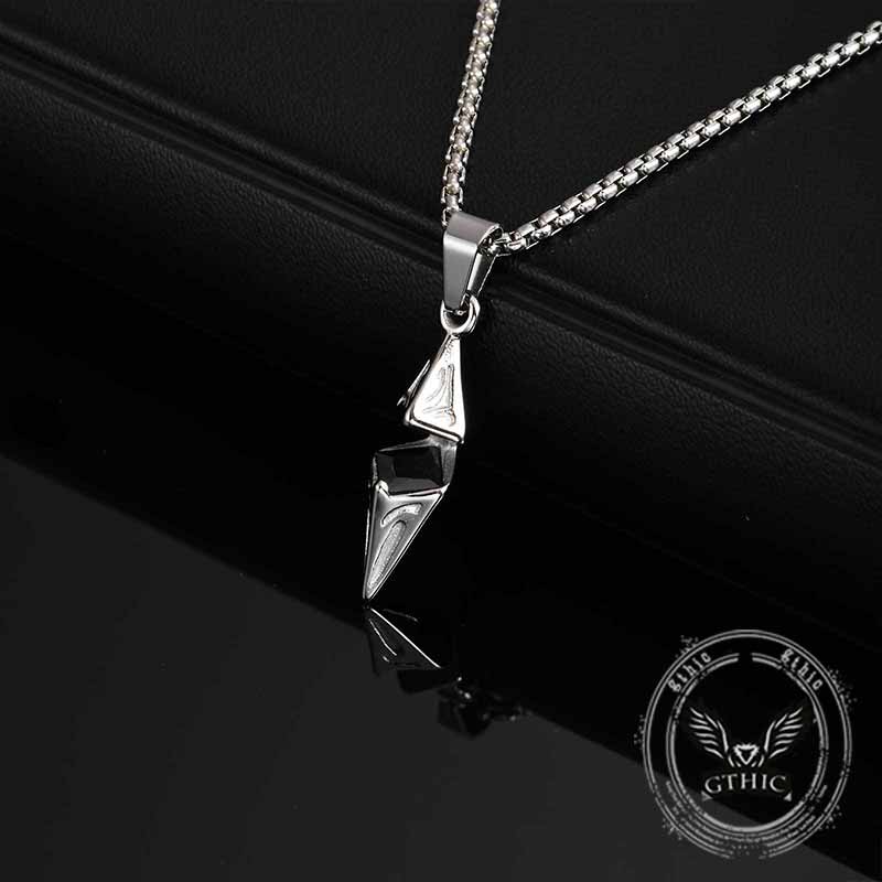 Hip Hop Zircon Inlaid Rhombus Stainless Steel Pendant