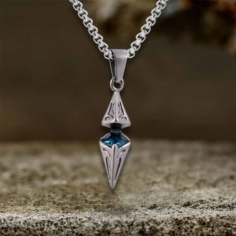 Hip Hop Zircon Inlaid Rhombus Stainless Steel Pendant