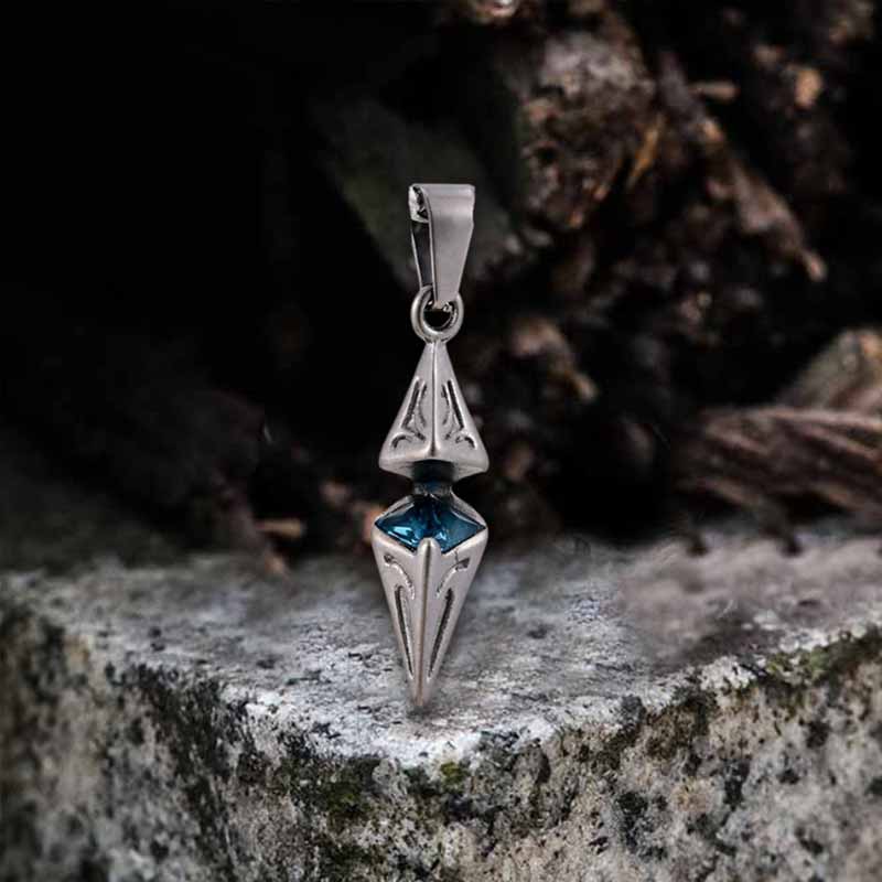 Hip Hop Zircon Inlaid Rhombus Stainless Steel Pendant