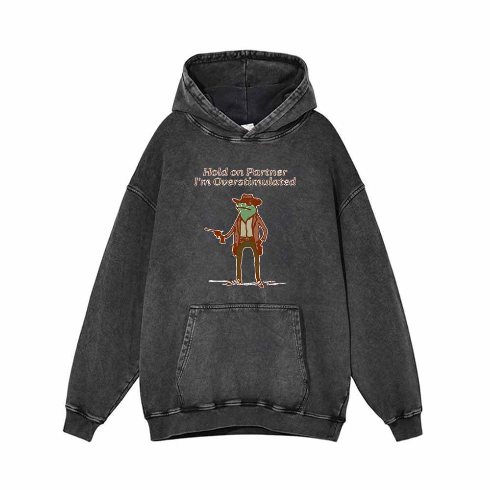 Hold On Partner Frog Cowboy Gunner Pattern Hoodie 01 | Gthic.com