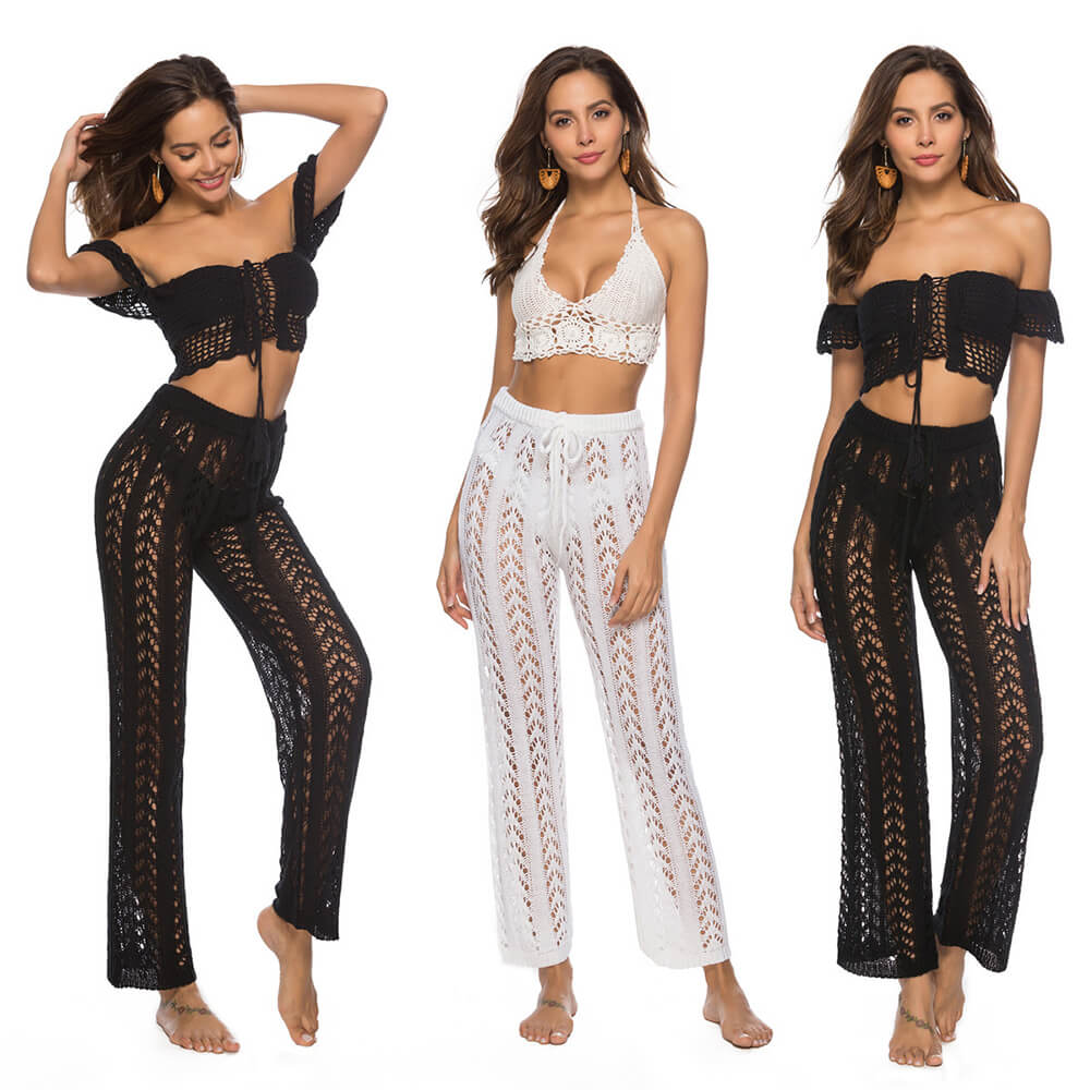 Holiday Style Loose Mesh Hollow Beach Pants 01 | Gthic.com