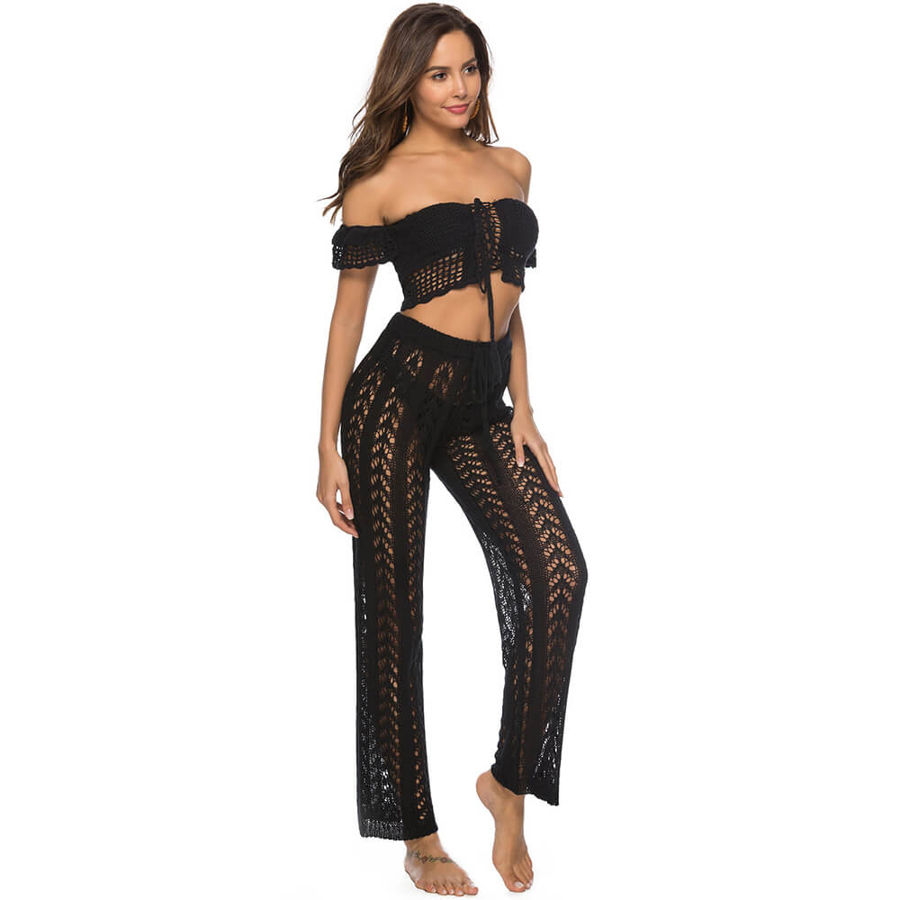 Holiday Style Loose Mesh Hollow Beach Pants 03 | Gthic.com