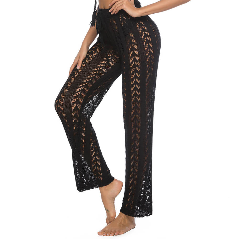 Holiday Style Loose Mesh Hollow Beach Pants 02 | Gthic.com