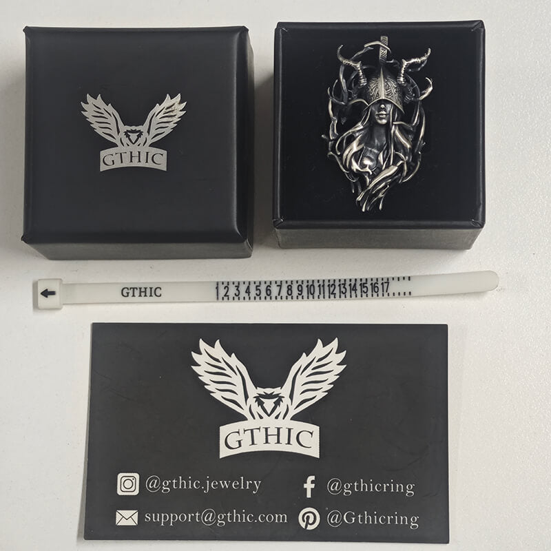 Horned Armor Witch Sterling Silver Pendant