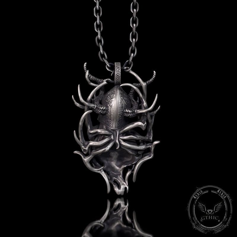 Horned Armor Witch Sterling Silver Pendant