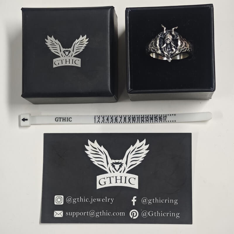 Horned Armor Witch Sterling Silver Ring