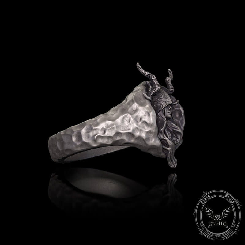 Horned Armor Witch Sterling Silver Ring