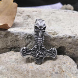Horns Of Odin Raven Stainless Steel Viking Pendant | Gthic.com