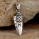 Pendentif Viking en acier inoxydable Raven Mjölnir