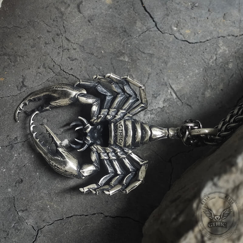 Horrible Skull Faced Scorpion Sterling Silver Pendant