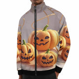 Horror Felt Pumpkin Head Stand Collar Zip-Up Jacket 01 | Gthic.com