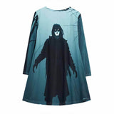 Horror Forest Ghost Skeleton Casual Dress | Gthic.com