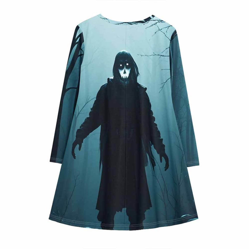 Horror Forest Ghost Skeleton Casual Dress | Gthic.com