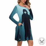 Horror Forest Ghost Skeleton Casual Dress | Gthic.com