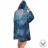 Horror Forest Print Blanket Hoodie