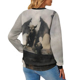 Horror Gargoyle Pattern Knitted Pullover Sweatshirt 03 | Gthic.com