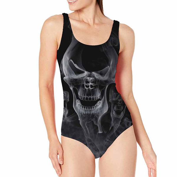 Horror Ghost Print Women’s One Piece Swimsuit | Gthic.com