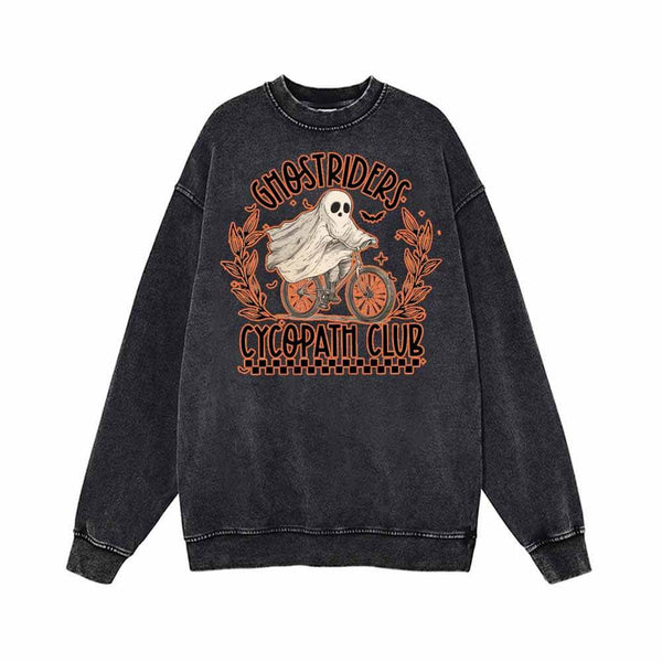 Horror Ghostriders Vintage Washed Hoodie Sweatshirt 02 | Gthic.com