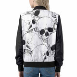 Horror Gothic Skull Zip-Up Stand Neck Jacket 02 | Gthic.com