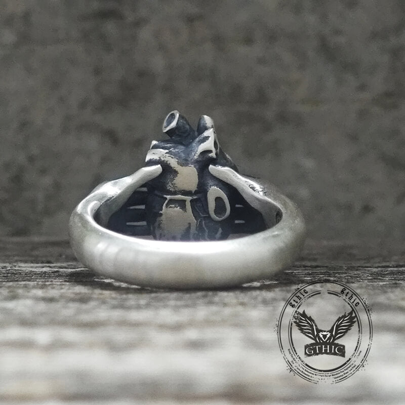 Horror Hands Holding A Heart Sterling Silver Ring