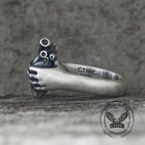 Horror Hands Holding A Heart Sterling Silver Ring