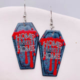 Horror Joker Coffin Halloween Acrylic earrings | Gthic.com