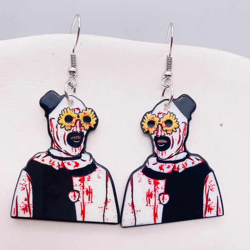 Horror Joker Coffin Halloween Acrylic earrings | Gthic.com