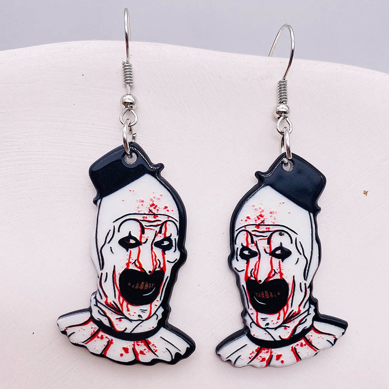 Horror Joker Coffin Halloween Acrylic earrings | Gthic.com