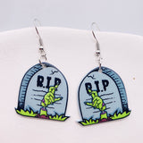 Horror Joker Coffin Halloween Acrylic earrings | Gthic.com