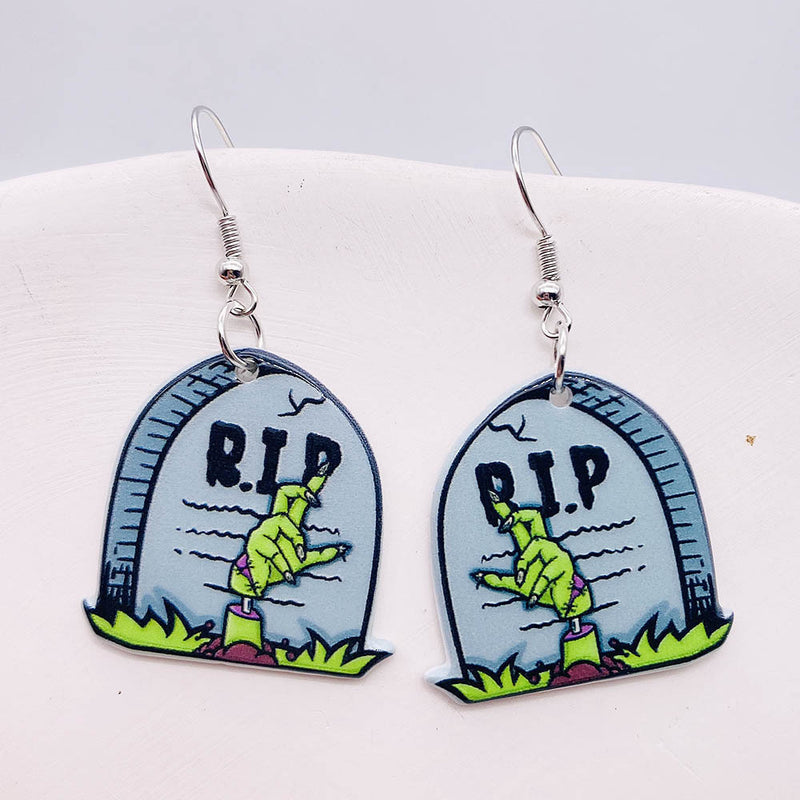 Horror Joker Coffin Halloween Acrylic earrings | Gthic.com